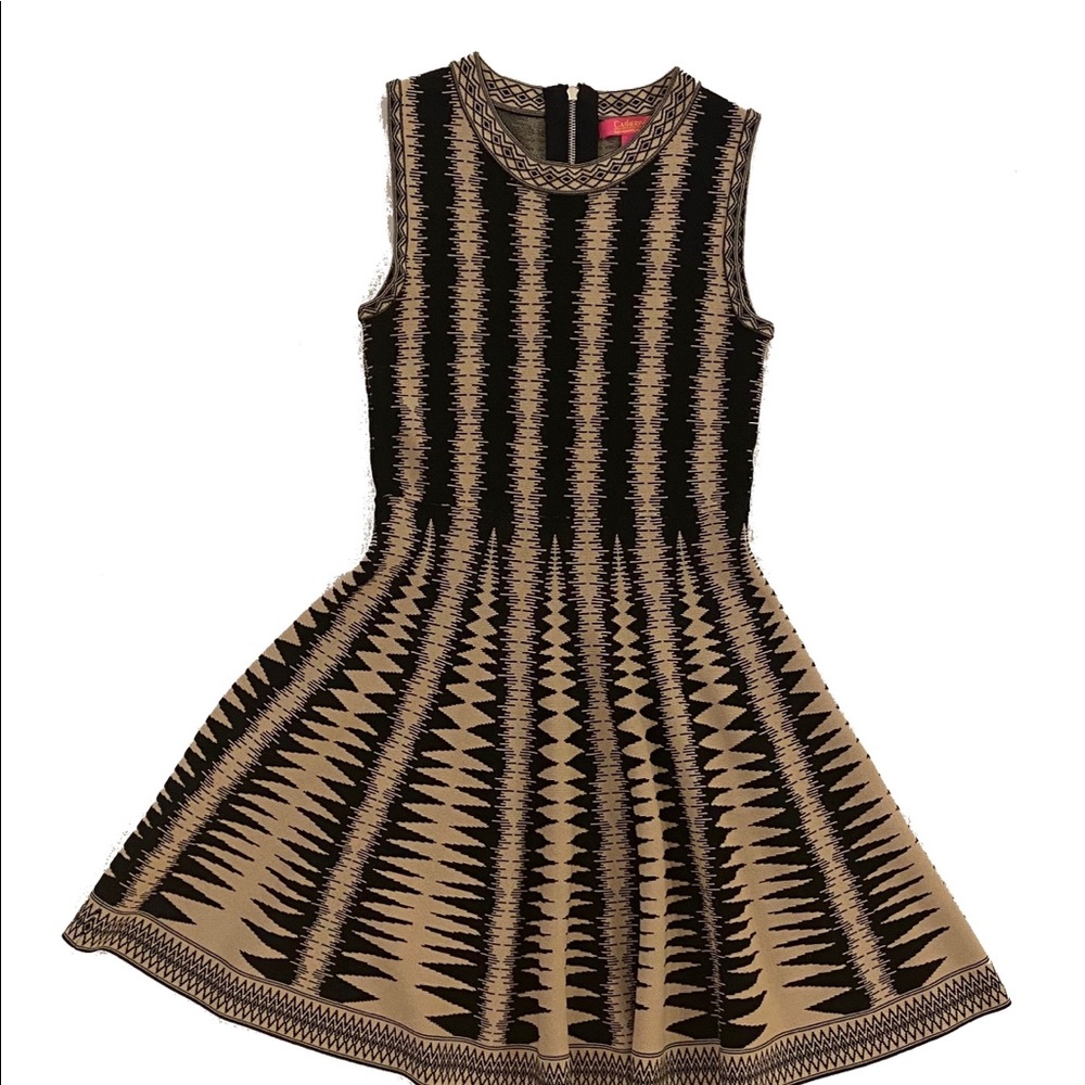 Catherine MaLandrino Sleeveless Knit Dress with Clunky Back Zipper Size L